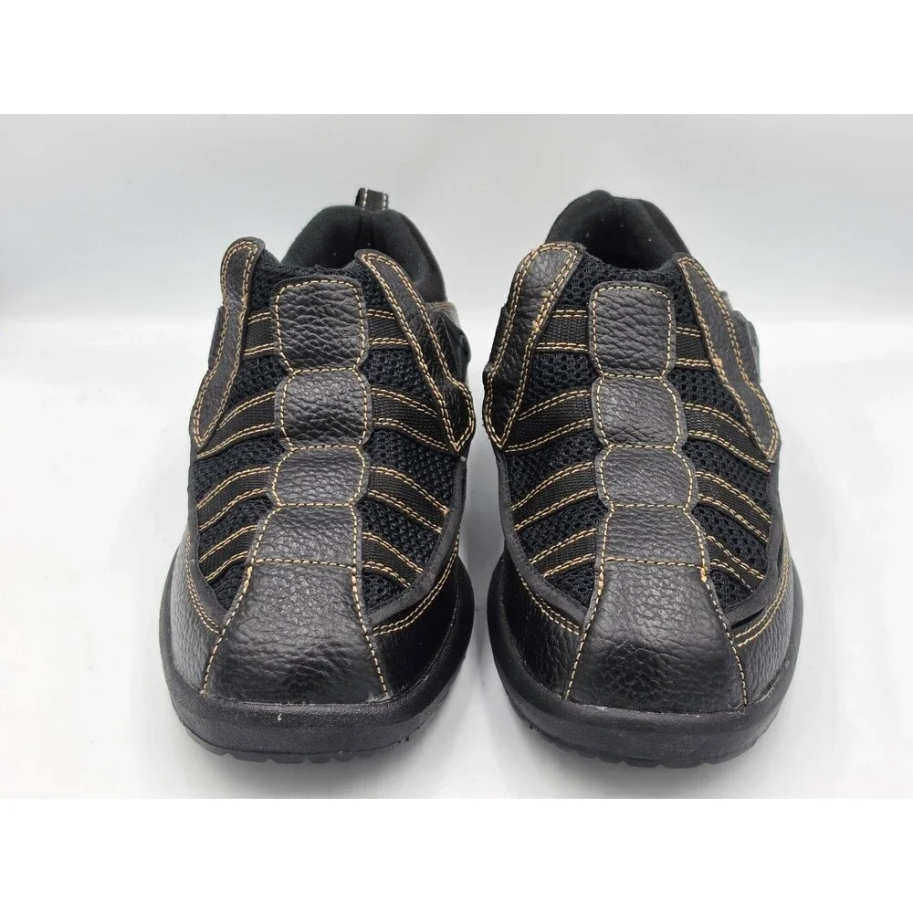 DR COMFORT EDWARD X-DEPTH 9610 LEATHER DIABETIC SHOES BLACK MENS 9.5 XW WIDE